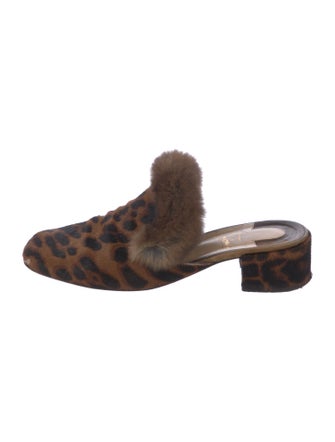 Christian Louboutin Ponyhair Animal Print Mules