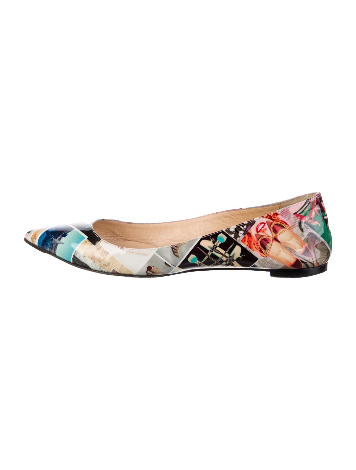 Christian Louboutin Patent Leather Printed Ballet Flats