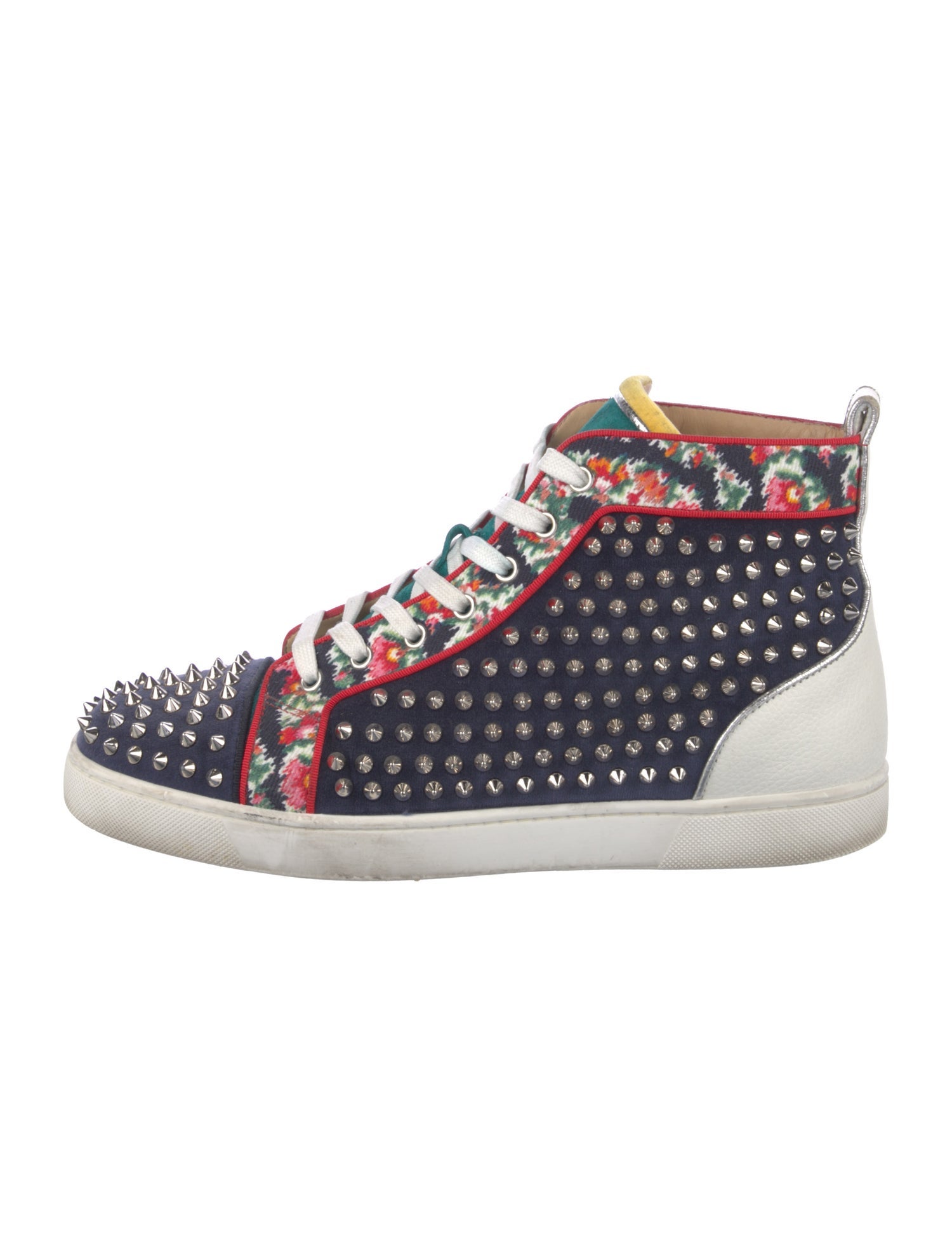 Christian Louboutin Spike Accents Suede Sneakers
