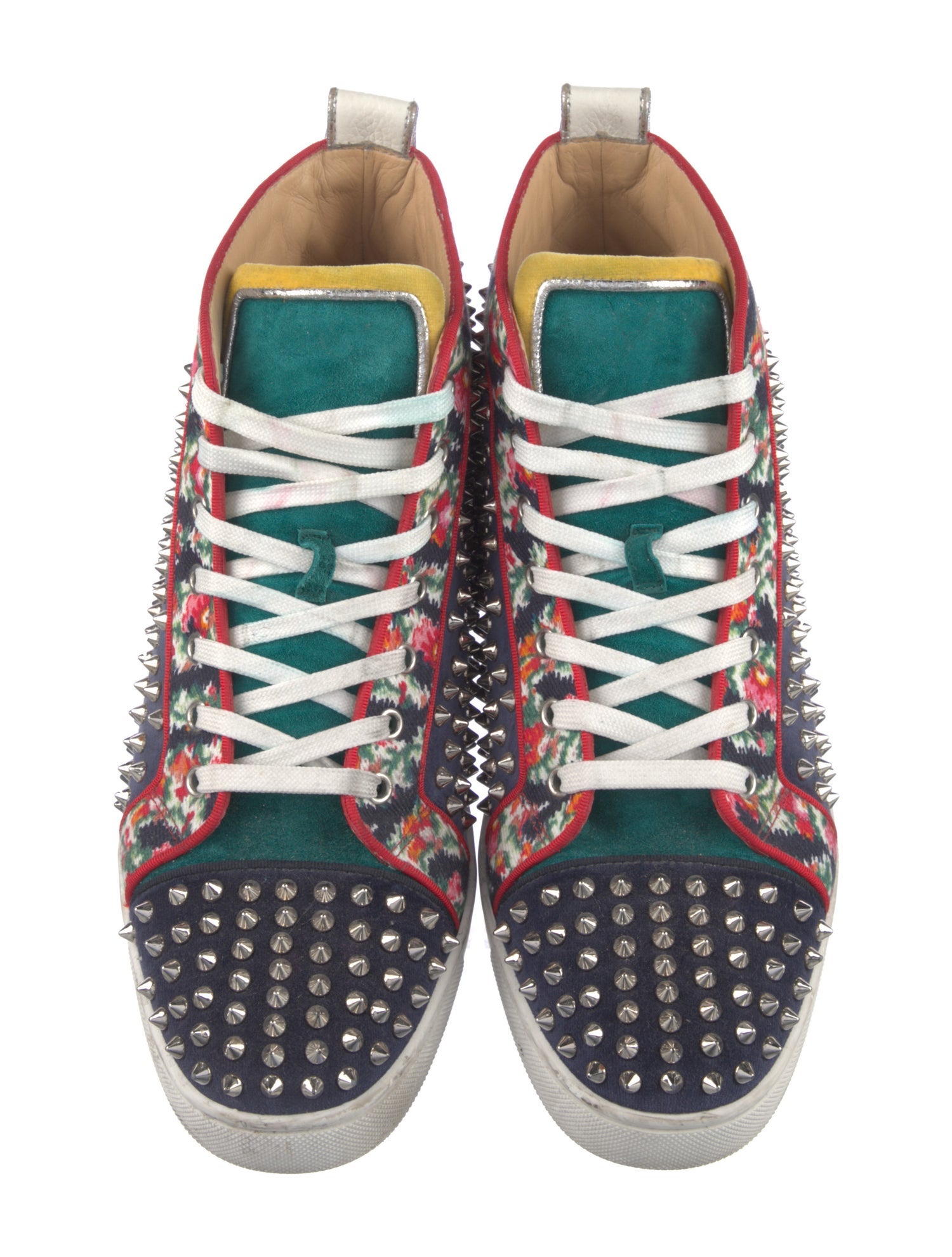 Christian Louboutin Spike Accents Suede Sneakers