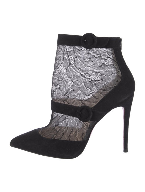 Christian Louboutin Suede Lace Pattern Boots