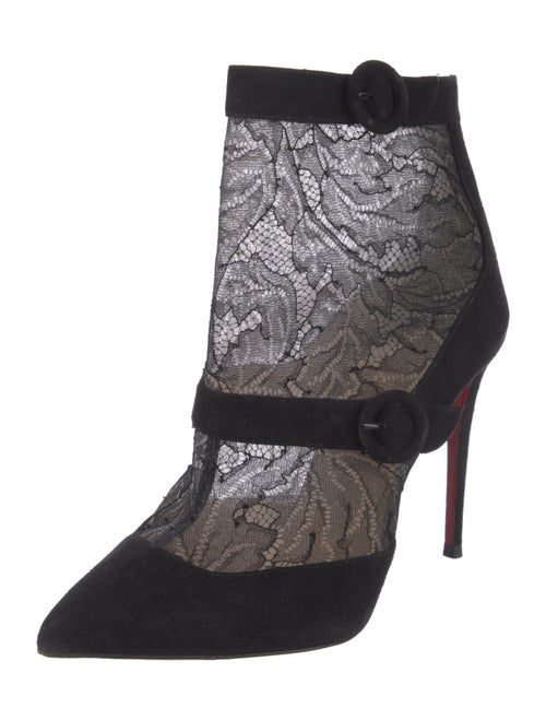 Christian Louboutin Suede Lace Pattern Boots