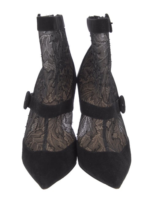 Christian Louboutin Suede Lace Pattern Boots