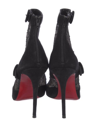 Christian Louboutin Suede Lace Pattern Boots