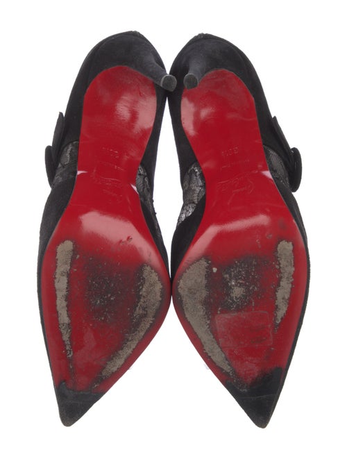 Christian Louboutin Suede Lace Pattern Boots