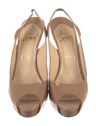 Christian Louboutin Patent Leather Slingback Pumps