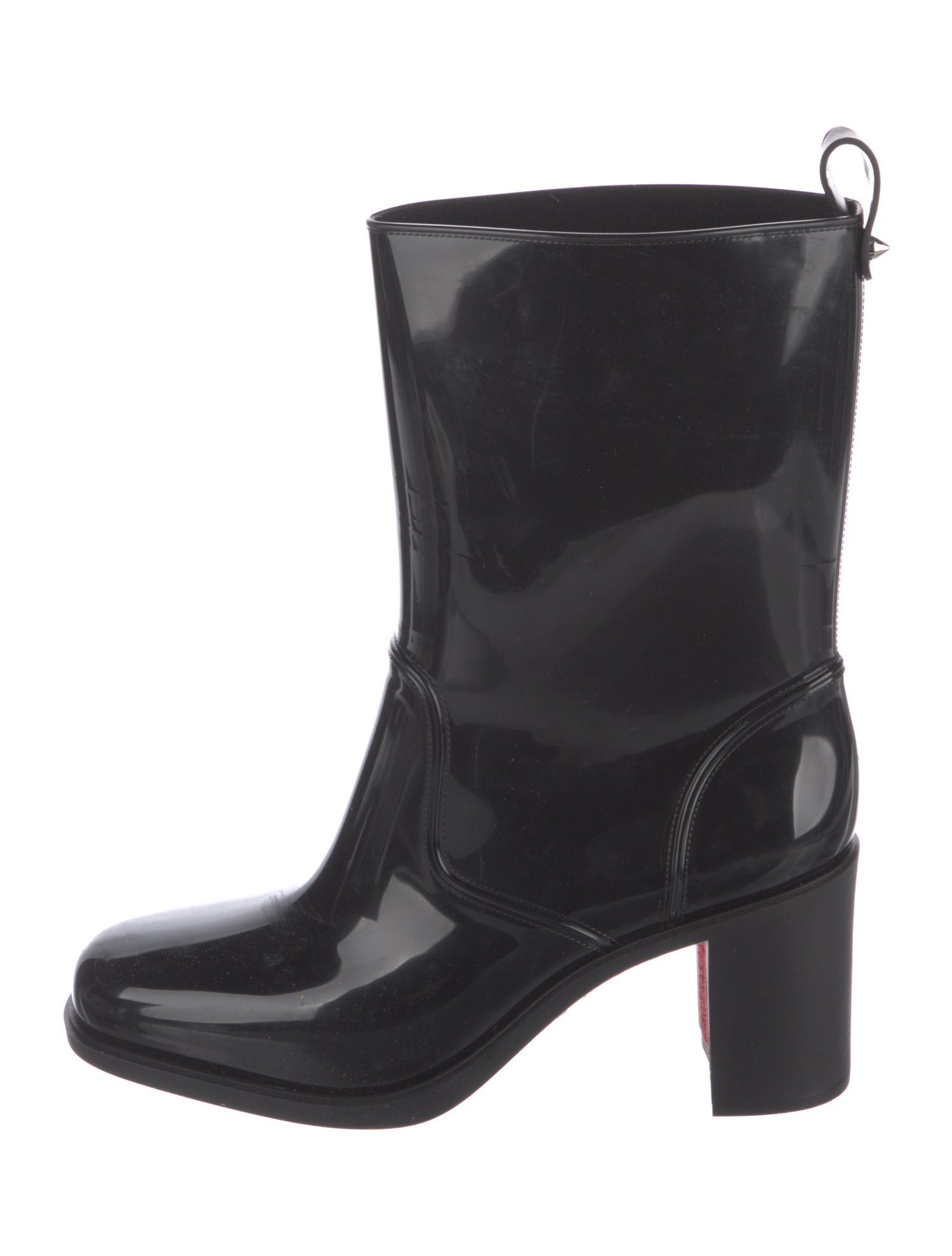 Christian Louboutin Rubber Studded Accents Rain Boots