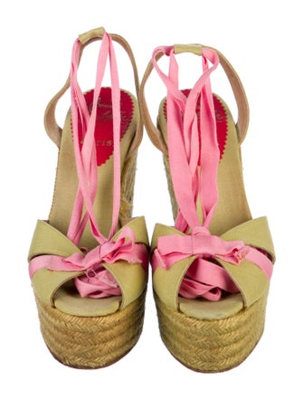 Christian Louboutin Canvas Colorblock Pattern Espadrilles