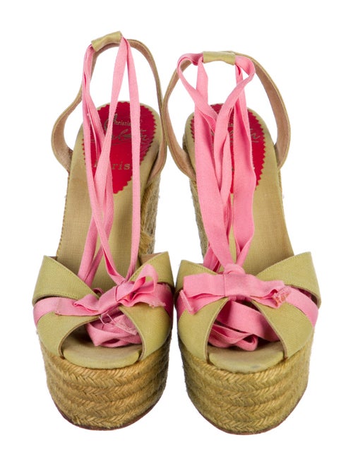 Christian Louboutin Canvas Colorblock Pattern Espadrilles