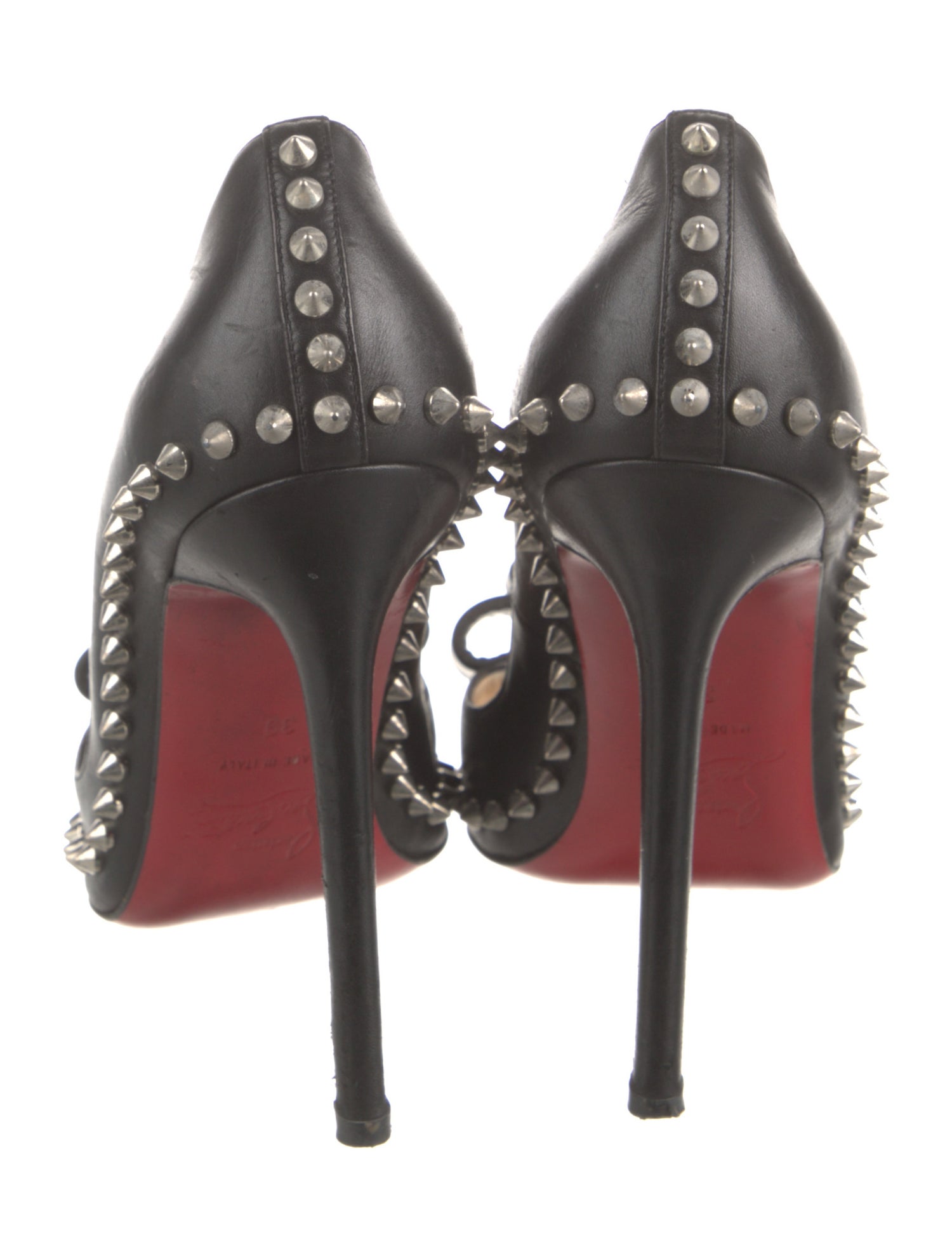 Christian Louboutin Leather Studded Accents Pumps