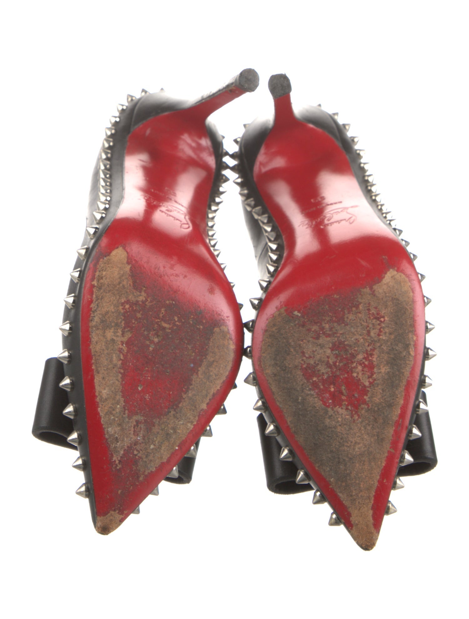 Christian Louboutin Leather Studded Accents Pumps