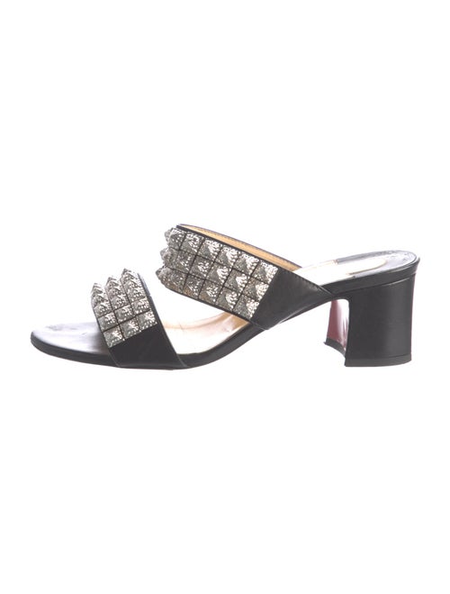 Christian Louboutin Spike Accents Leather Slides