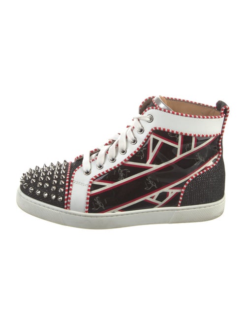 Christian Louboutin Spike Accents Patent Leather Sneakers