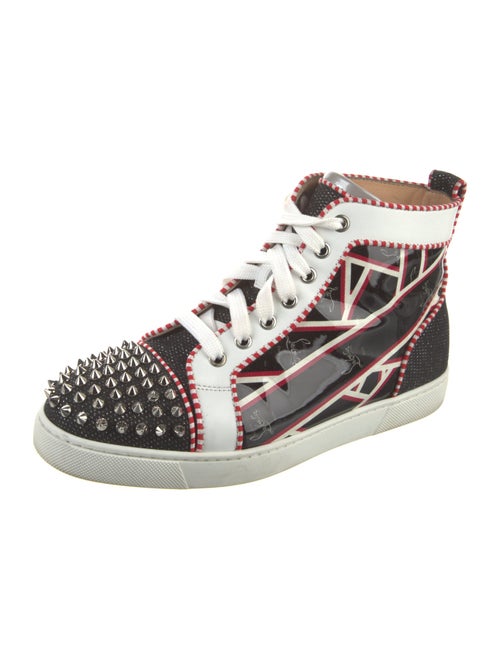 Christian Louboutin Spike Accents Patent Leather Sneakers