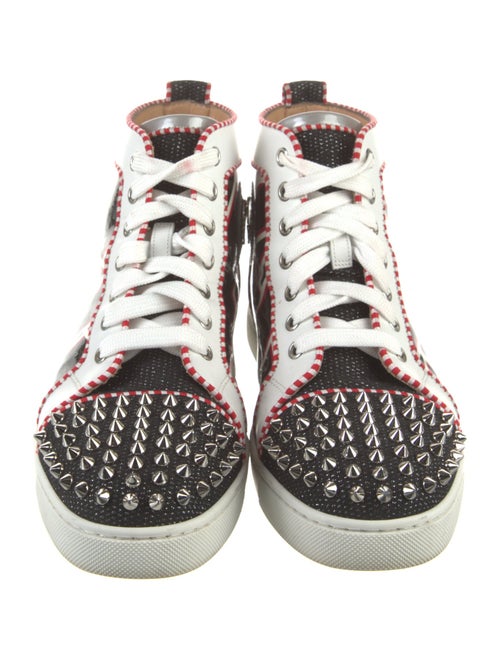 Christian Louboutin Spike Accents Patent Leather Sneakers