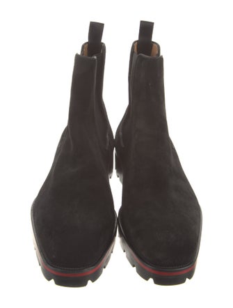 Christian Louboutin Spike Accents Suede Chelsea Boots