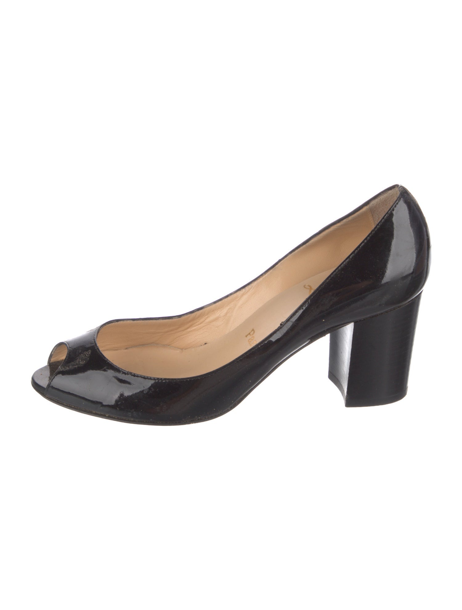 Christian Louboutin Peep Toe Patent Leather Pumps