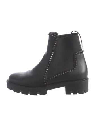 Christian Louboutin Spike Accents Leather Chelsea Boots