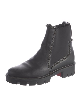 Christian Louboutin Spike Accents Leather Chelsea Boots