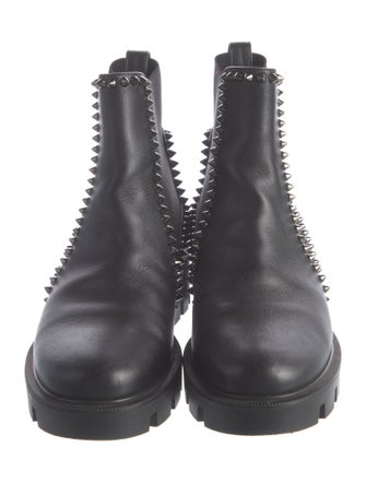 Christian Louboutin Spike Accents Leather Chelsea Boots