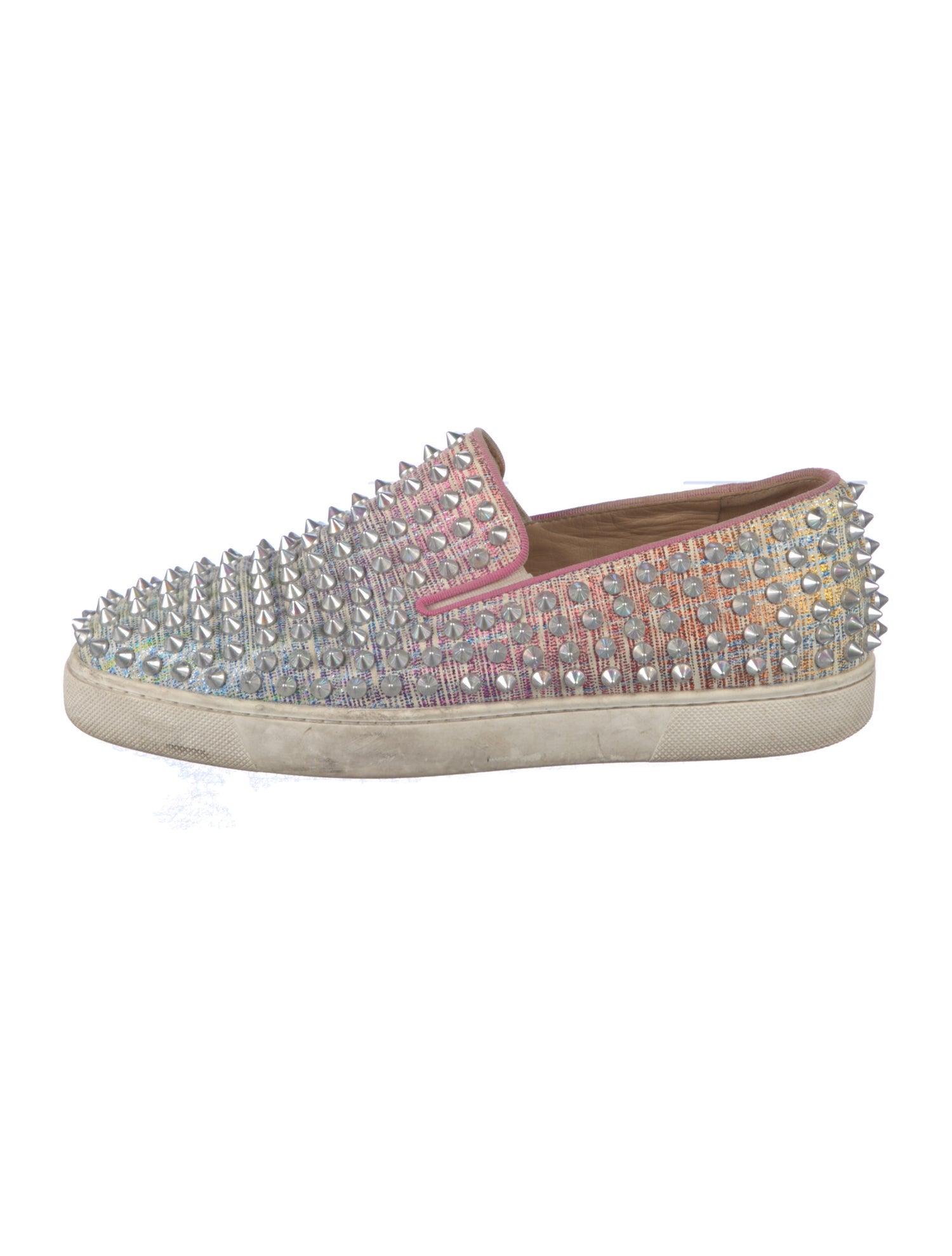 Christian Louboutin Spike Accents Leather Sneakers