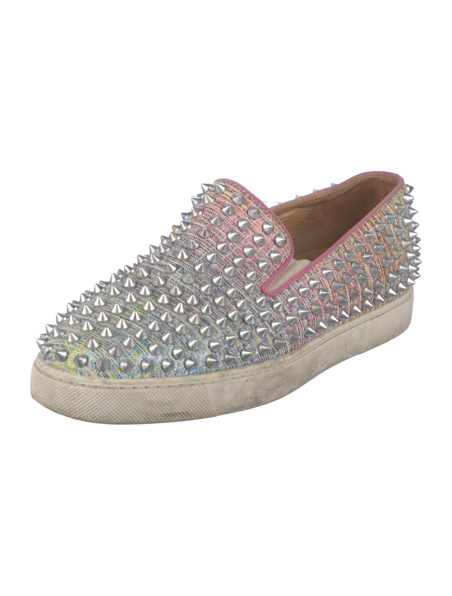 Christian Louboutin Spike Accents Leather Sneakers