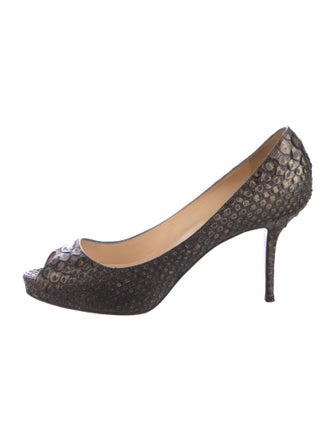 Christian Louboutin Mater Claude 85 Python Pumps