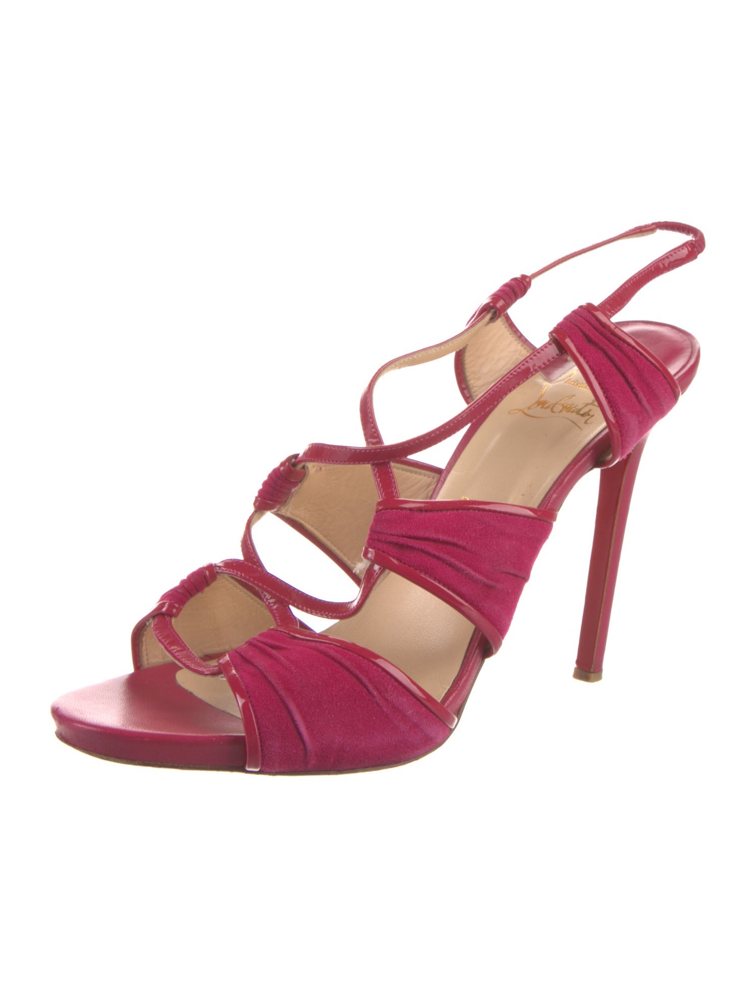 Christian Louboutin Patent Leather Slingback Sandals
