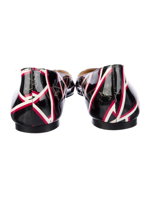 Christian Louboutin Patent Leather Graphic Print Slingback Flats