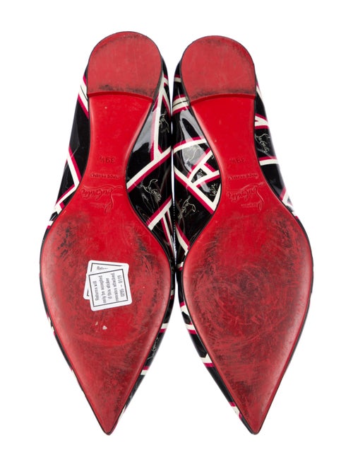 Christian Louboutin Patent Leather Graphic Print Slingback Flats