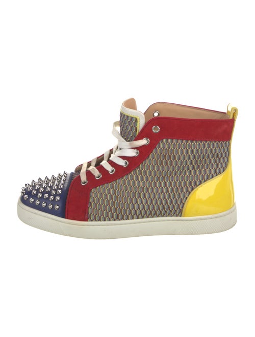 Christian Louboutin Mesh Colorblock Pattern Sneakers