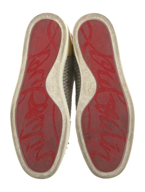 Christian Louboutin Mesh Colorblock Pattern Sneakers