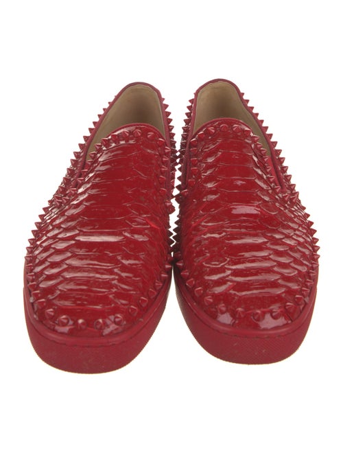 Christian Louboutin Spike Accents Python Sneakers