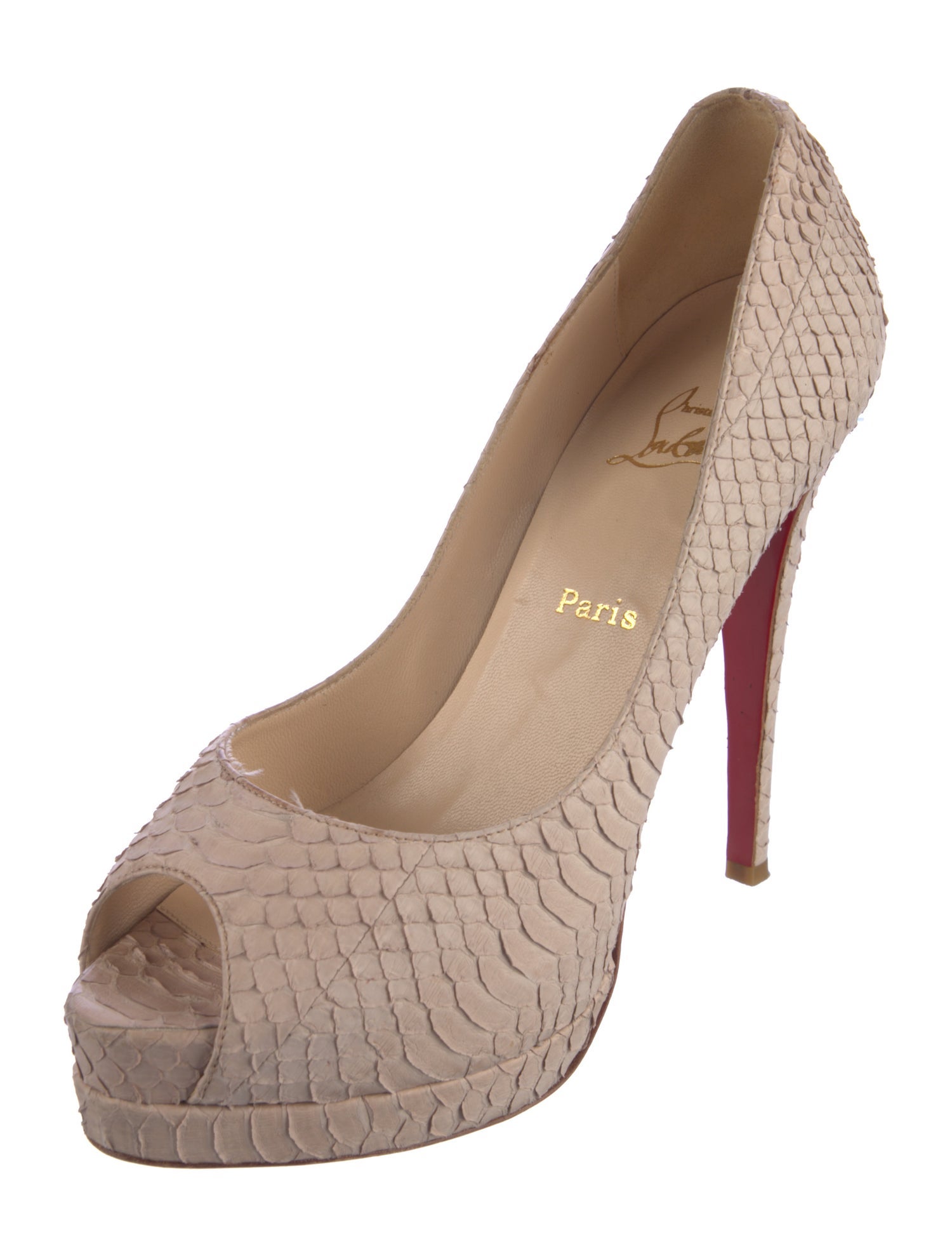 Christian Louboutin Python Animal Print Pumps
