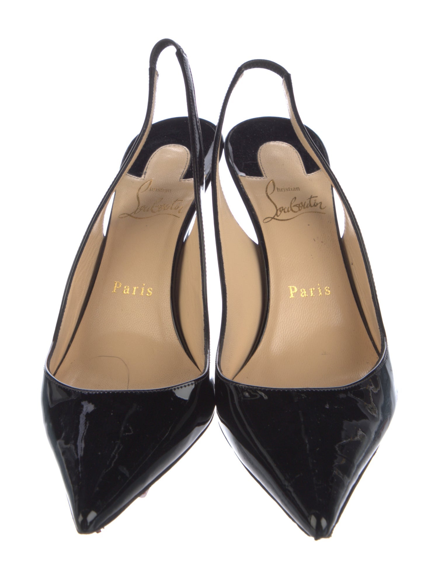 Christian Louboutin Patent Leather Slingback Pumps