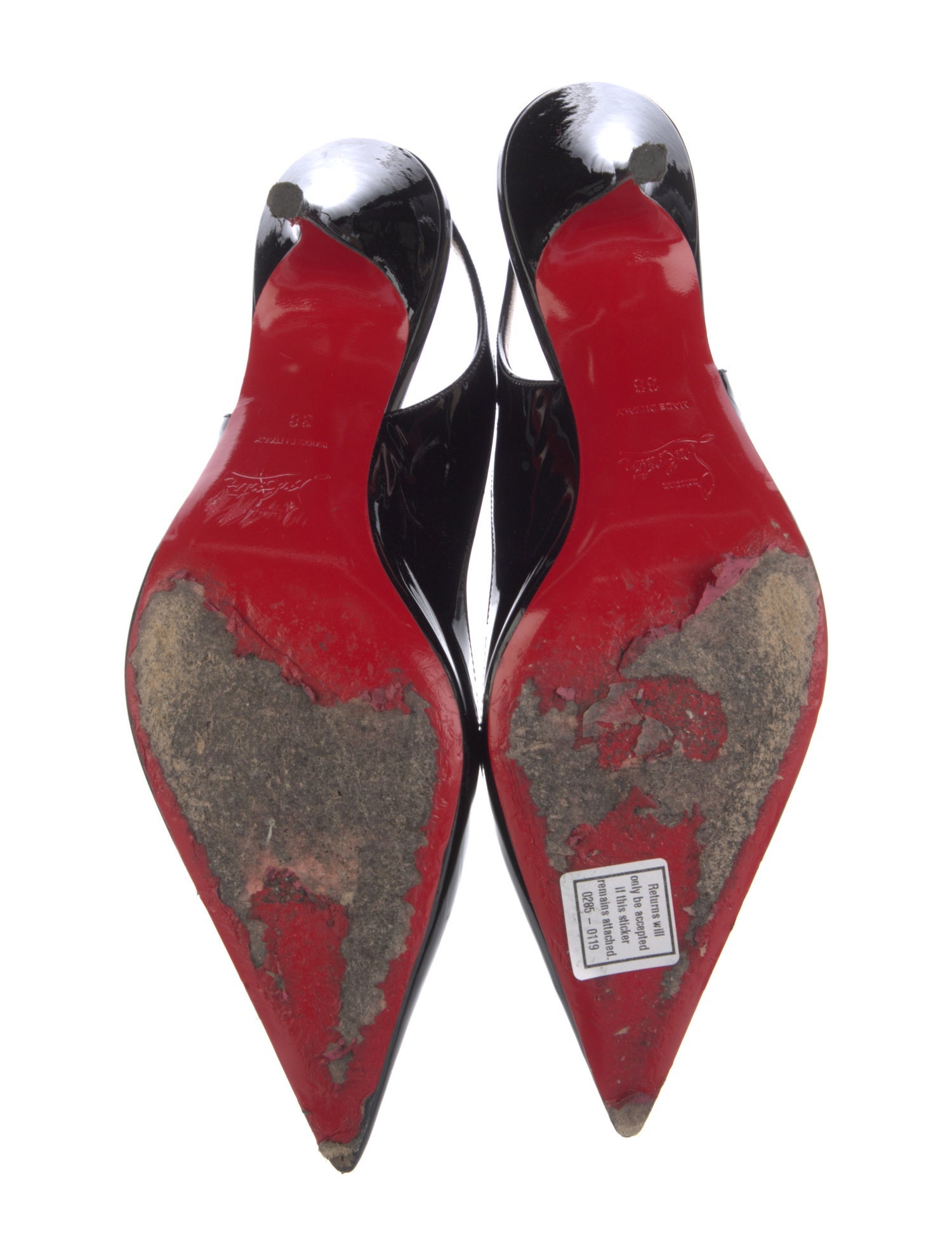 Christian Louboutin Patent Leather Slingback Pumps