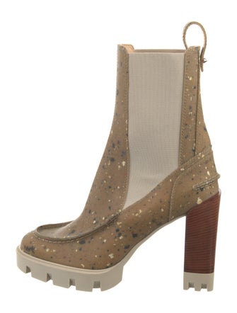 Christian Louboutin Rubber Colorblock Pattern Rain Boots