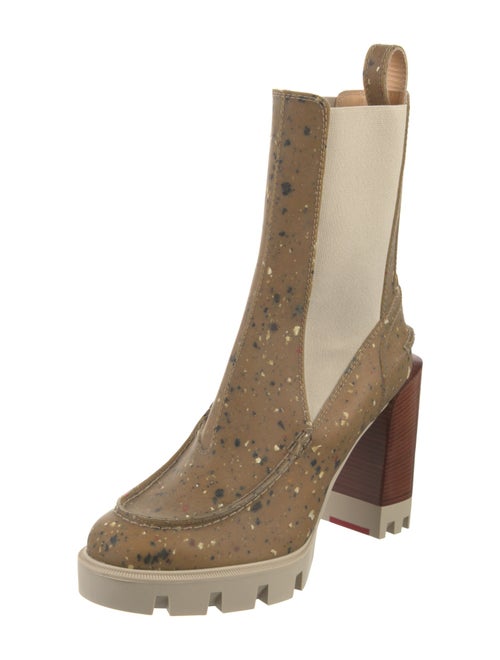 Christian Louboutin Rubber Colorblock Pattern Rain Boots