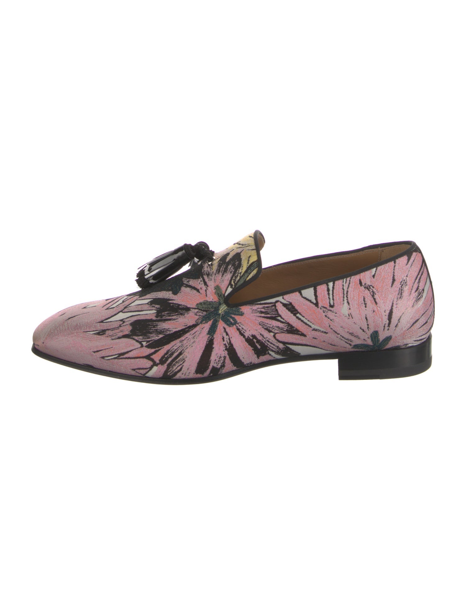 Christian Louboutin Floral Print Tassel Accents Loafers