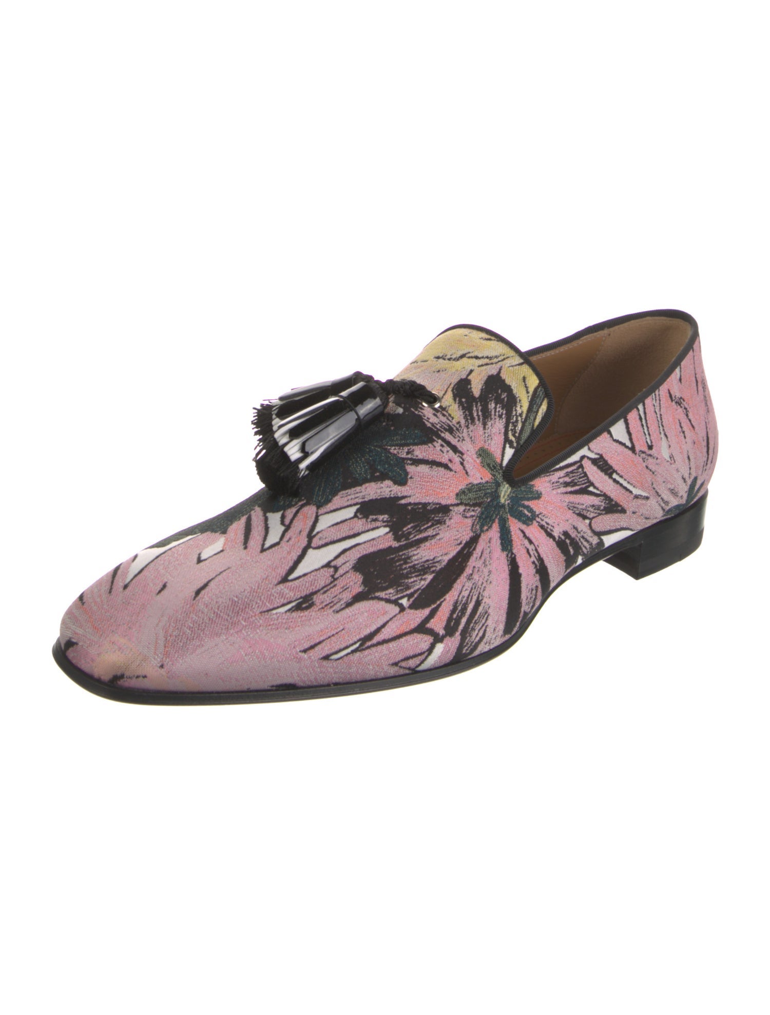Christian Louboutin Floral Print Tassel Accents Loafers