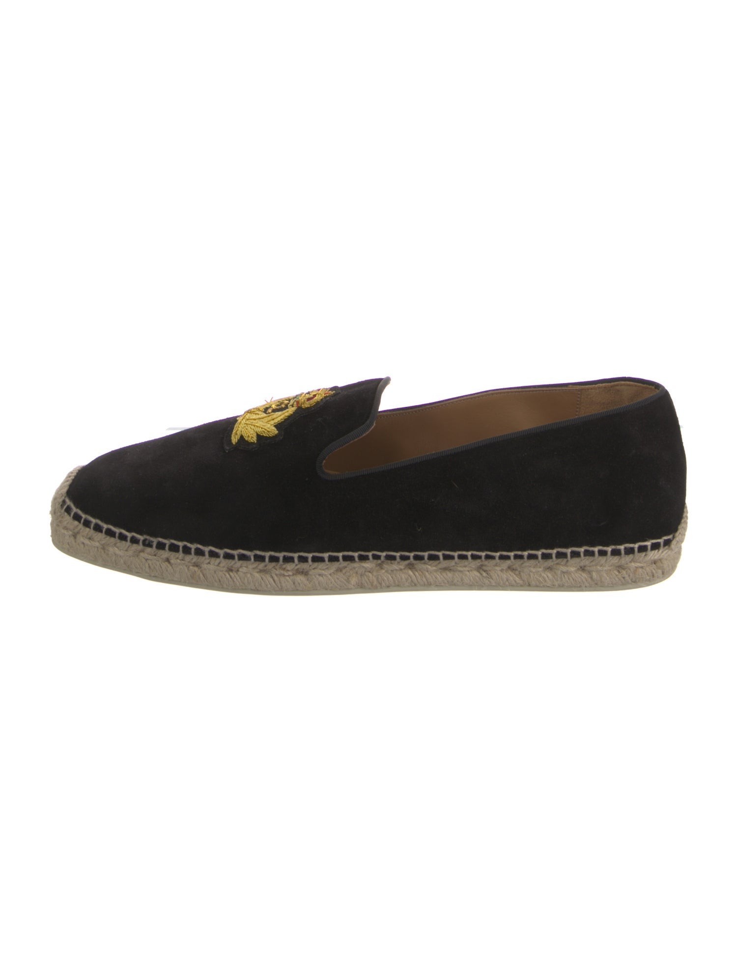 Christian Louboutin Suede Embroidered Accent Loafers