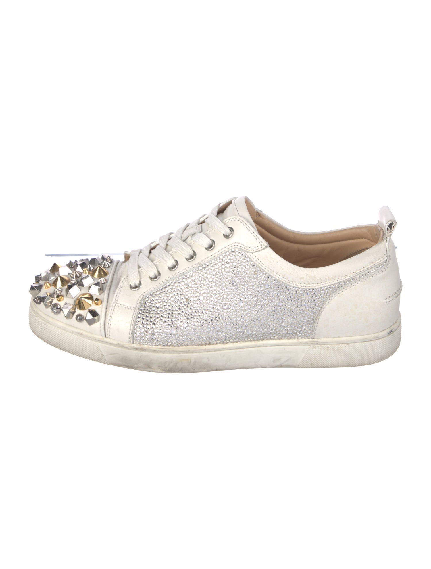 Christian Louboutin Spike Accents Leather Sneakers