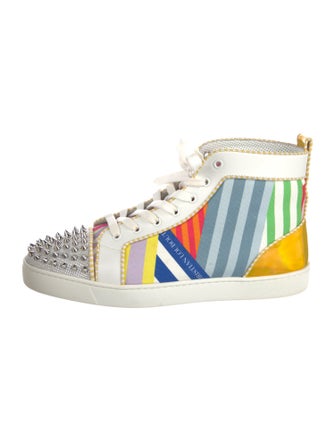 Christian Louboutin Spike Accents Canvas Sneakers