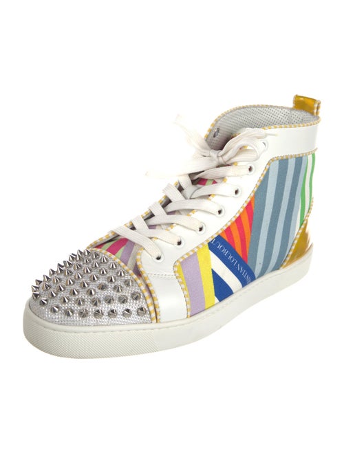 Christian Louboutin Spike Accents Canvas Sneakers