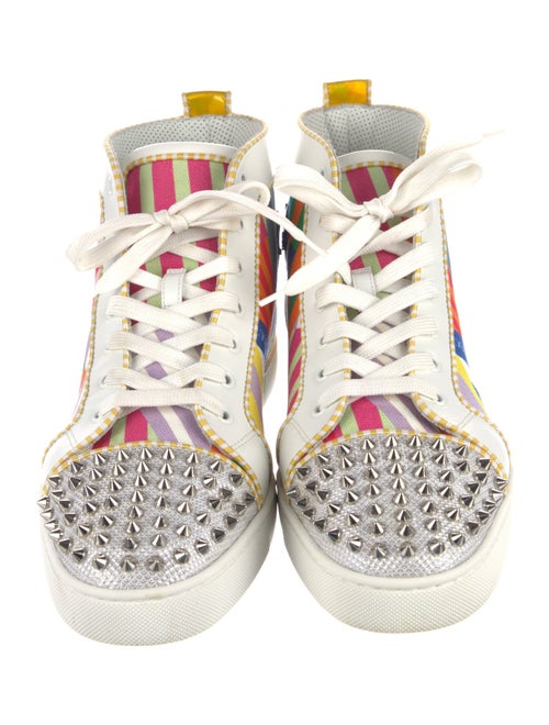 Christian Louboutin Spike Accents Canvas Sneakers