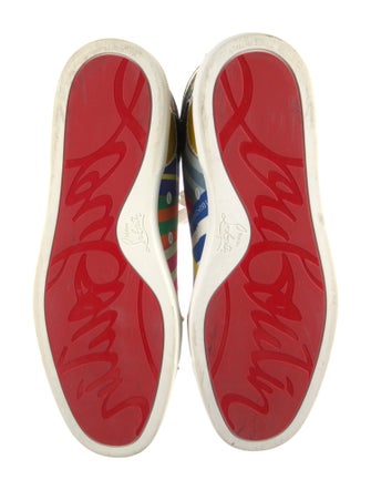 Christian Louboutin Spike Accents Canvas Sneakers