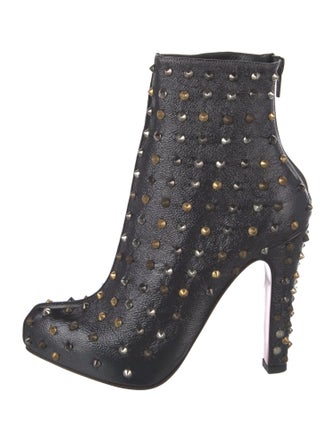 Christian Louboutin Spike Accents Leather Boots