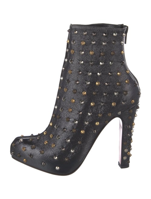 Christian Louboutin Spike Accents Leather Boots