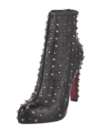 Christian Louboutin Spike Accents Leather Boots