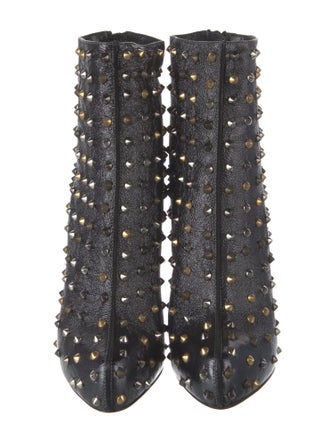 Christian Louboutin Spike Accents Leather Boots